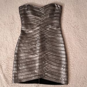 BCBG silver cocktail dress